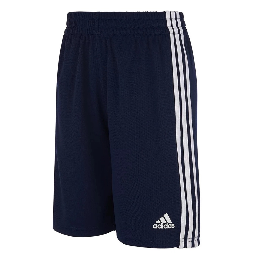 ADIDAS Boys Shorts-Navy blue with white stripes- Size Large (14/16)